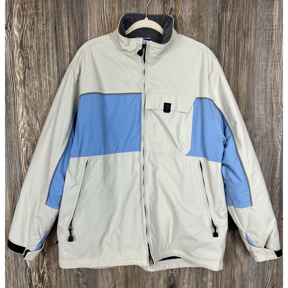 Vtg Y2K Abercrombie & Fitch Weatherproof Ski Snow Jacket Blue Beige Mens Size L